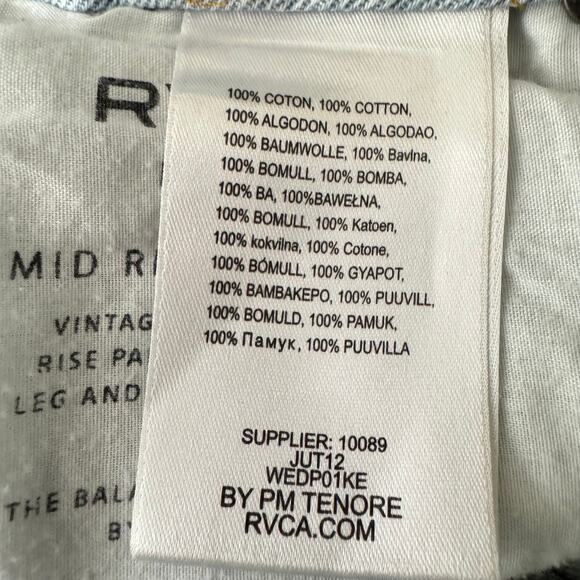 RVCA Women's Jeans Size 27 Denim Mid Rise Narrow Relaxed Fit Distressed - Picture 4 of 8